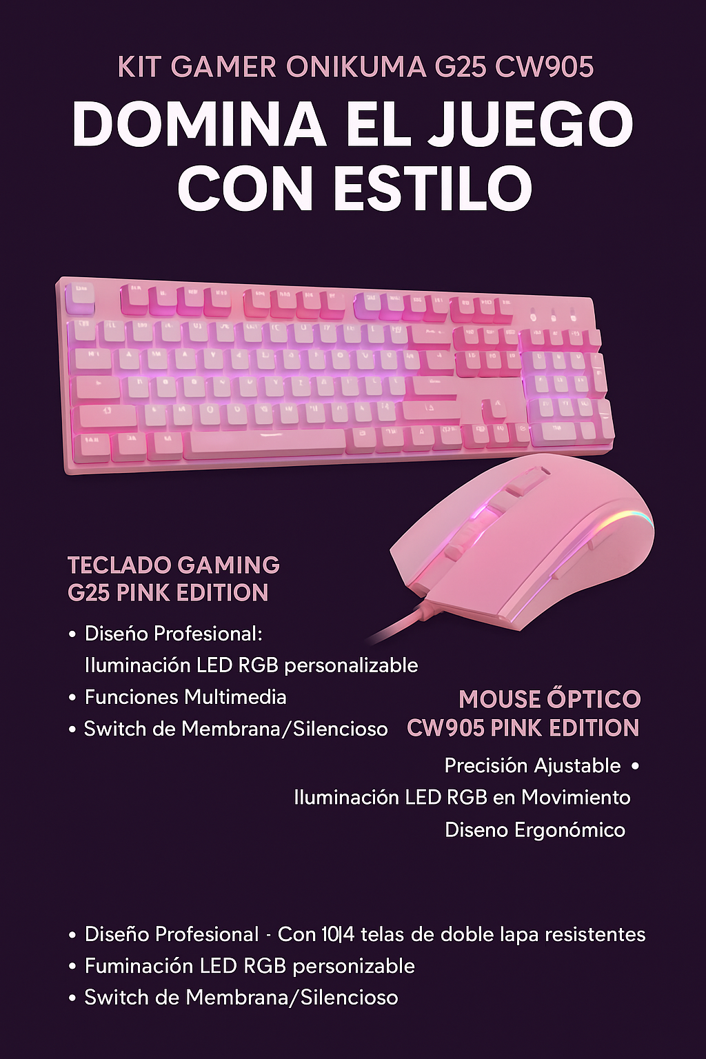 Kit teclado y mouse Onikuma
